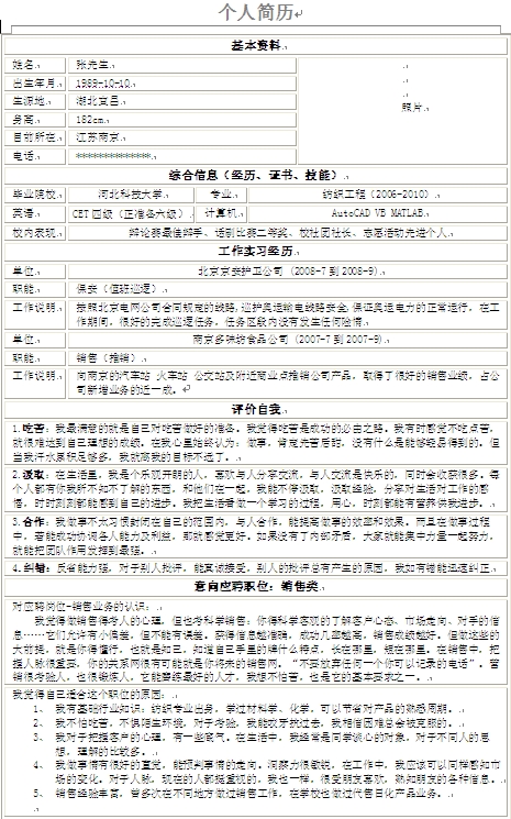 保安個人求職簡歷模板